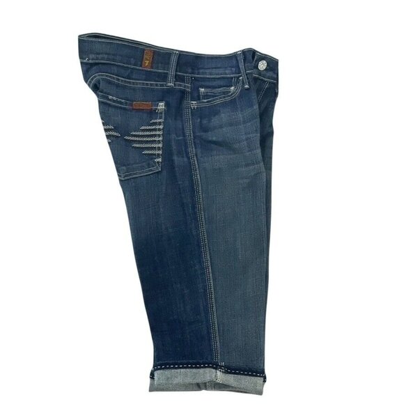 Shorts7 for All Mankind Colette Womens Capri Jeans Size 2S Blue Denim Made In US - Picture 6 of 9